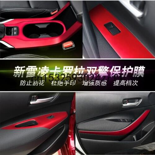 For Toyota LEVIN Corolla 2019 Interior Gear Decoration Center Control Carbon Fiber Film Armrest Door Control Car Sticker
