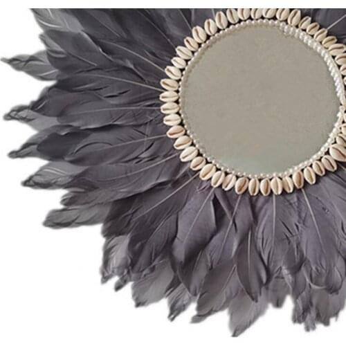 Wall Decor Elegant Flower Shape Eye-catching Nordic Style Wear-resistant Feather Craft Party Decoration