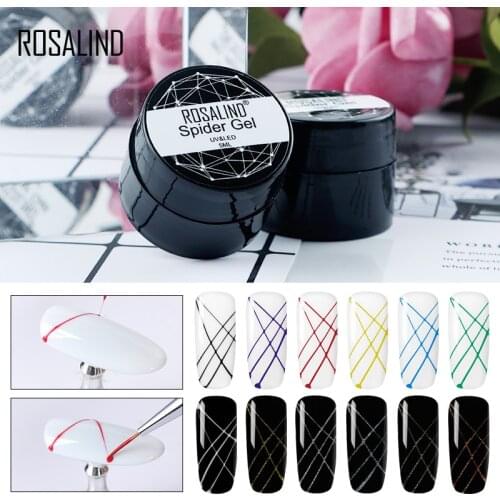 ROSALIND Acrylic Glitter Poly Nail Gel Semi Permanent Luminou Spider Nail Polish Enamel Art Decorations Hybrid Varnishe Top Coat