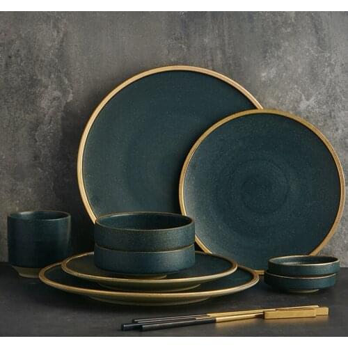 Luxury Nordic Ceramic Tableware Tableware Set Family Tableware Restaurant Serving Western Dishes Full Porcelain Tableware Sets