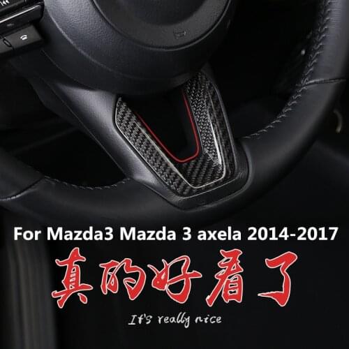 For Mazda3 Mazda 3 axela 2014-2017 carbon fiber steering wheel trim Interior trim sequins Gear shift lever head trim sequins