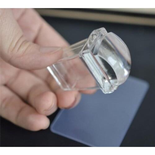 RWQ!!! Simple Nail 1Sets 2016 Nail Art Stamper Scraper Sets Clear Transparent Soft Silicone Head Jelly Shape Nail Stamping