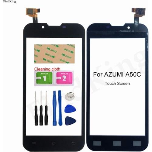 Touch Screen For Azumi A50C Smartphone Touch Glass Touch Screen Digitizer Panel Lens Sensor Replacement Part Adhesive