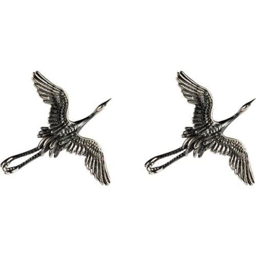 Crane Bird Studs 925 Sterling Silver Post Earrings A4005
