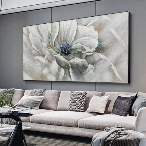 Nordic art hand painted Modern Flowers Canvas Oil Painting Fashion Art Home Decoration Poster For Living Room Bedroom decoration