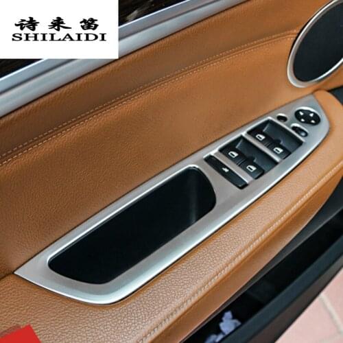 Car Styling Door Armrest panel cover Sticker for BMW X5 e70 X6 e71 Stainless Steel Window Glass Lifting Buttons Trim Accessories