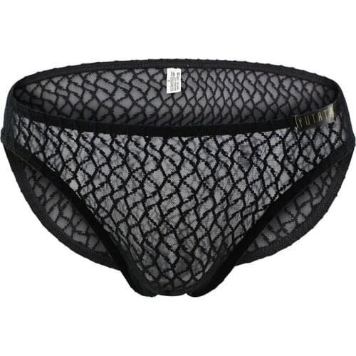 Underwear Men Briefs Mesh Breathable Perspective Boxer Shorts Summer Cool Sexy Net Transparent Men Panties Underwear Briefs
