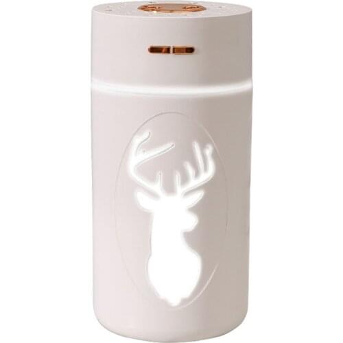 600Ml Dual-Nozzle Humidifier Romantic Night Light Home Car Office Use Anti-Drying and Silent Air Humidifier, White