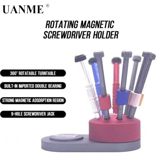 360 Degree Rotation Storage Box for Repairing Tools Holder 360-Degree Rotating tool Magnetic storage screwdrivers 9 Hole Bits