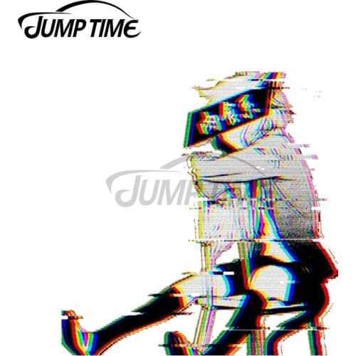 Jump Time 13 x7.8cm For Neko Catboy Aesthetic Anime Glitch Personality Creative Car Stickers Vinyl Custom Print Waterproof Decal