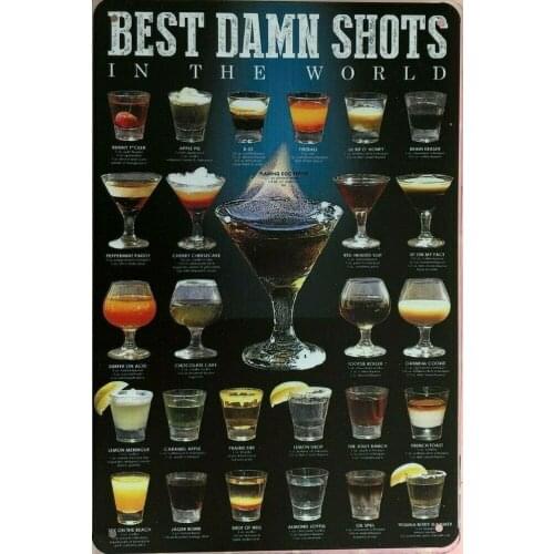 SHOTS Wine Beer Metal Tin Sign Pub Bar Decoration Tin Sign Shabby Chic Home Decor Plaque Wall Art Man Cave