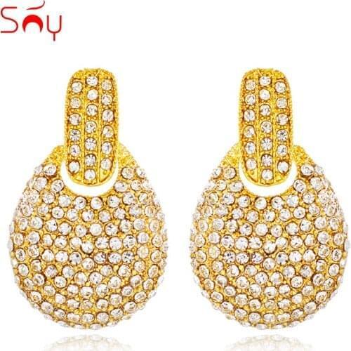 Sunny Jewelry Bohemia Jewelry Big Star Earrings For Women Long Drop Dangle Earrings Cubic Zirconia Earrings For Party Wedding