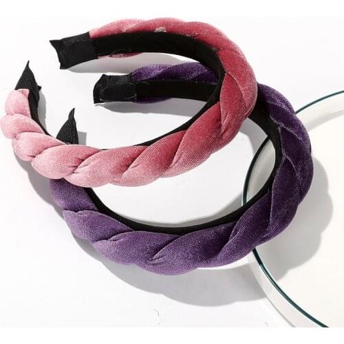 Haimeikang Twist Braided Headbands Women Hair Hoop Fashion Velvet Solid Color Bezel Hairbands New Hair Bands Hair Accessories