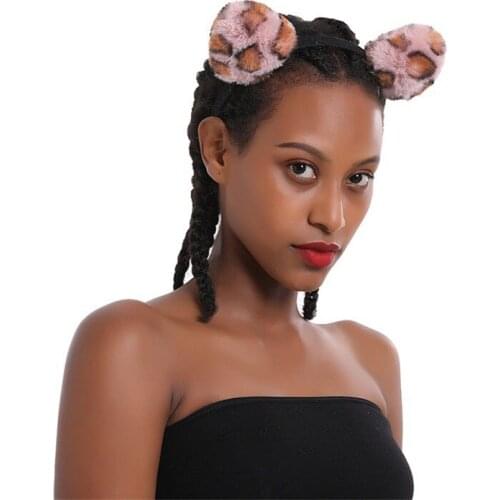 Women Lady Kids Fluffy Leopard Fancy Cat Costume Ear Party Hair Hairband Headband Party Prop Gifts Christmas Halloween