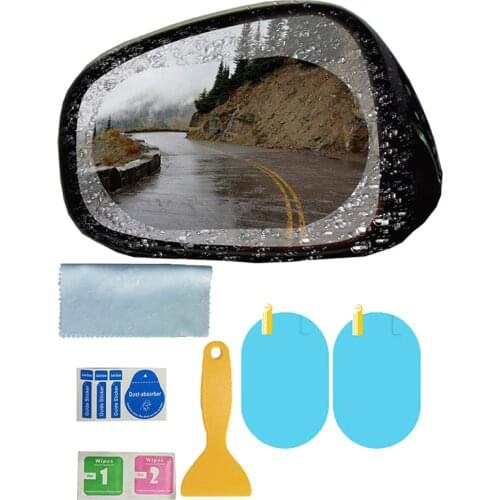 1 Pair Hydrophobic Film Rearview Mirror Rainproof Driving Safe Scratch-Resistant Stickers Waterproof Car Mirror Film