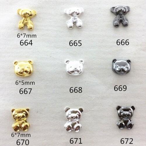 10pcs/lot New Japan Korea 3D Nail Art Decoration Kawaii Bear Metal Nail Accessories DIY Nail Tools Supplies For Manicure