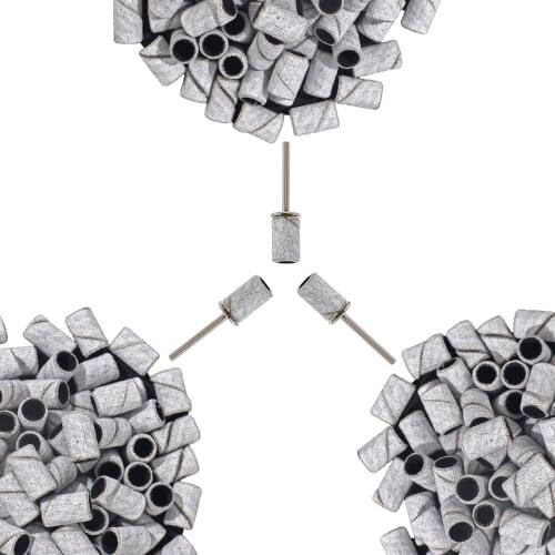 100pcs Nail Drill Bit Sanding Bands Mandrel Durable Manicure Pedicure Sanding Band Replacement Holder Sanding Bands