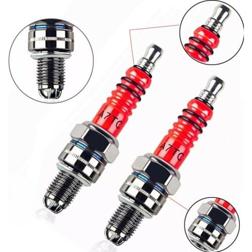 2/4Pcs Spark Plug CR7HSA ATRTC High Performance 3-Electrode For GY6 50cc-150cc Scooter Motorcycle 10mm Spark Plug Parts TSLM2