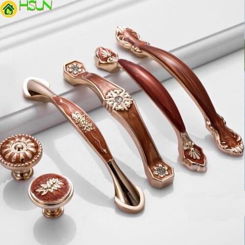 2pcs Vintage Cabinet Knobs and Handles Red Amber Drawer Pull Handles