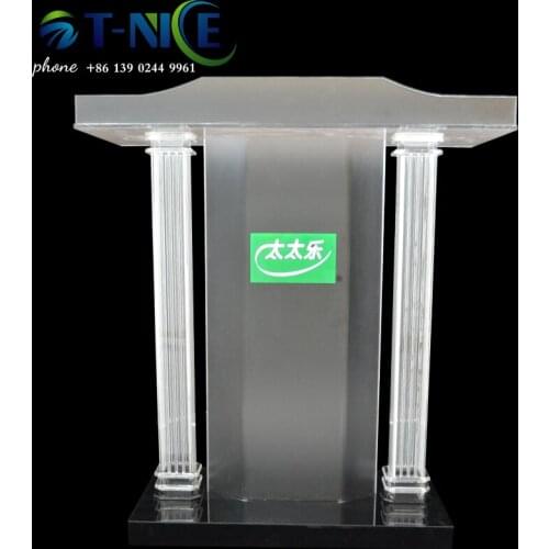 2021 AKLIKE Upscale Custom Remote Control LDE Lamp Lectern Rostrum Podium Church Pulpit Large Desktop Platform Office Furniture