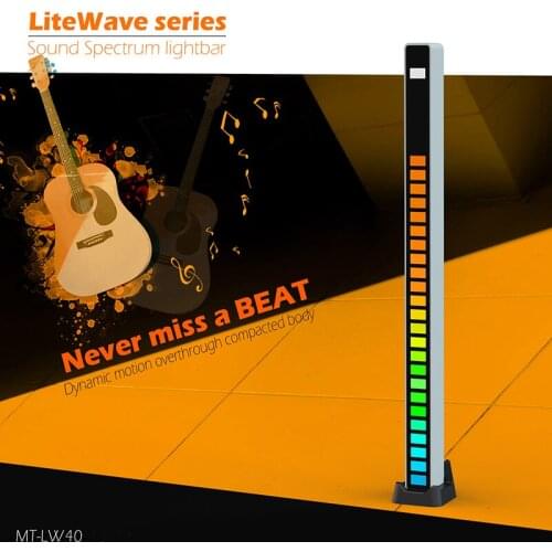 40 Cells Sound Music Singing Voice Audio Rhythm Pick-up Sensing Activated LED Lights Bar Car Room Table Atomosphere Lightbar