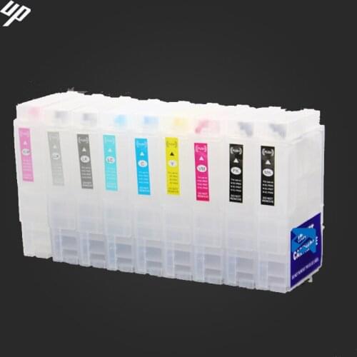 5SETS New version 80ML high capacity refillable cartridges for Epson surecolor P600 with auto reset chips T7601 - T7609