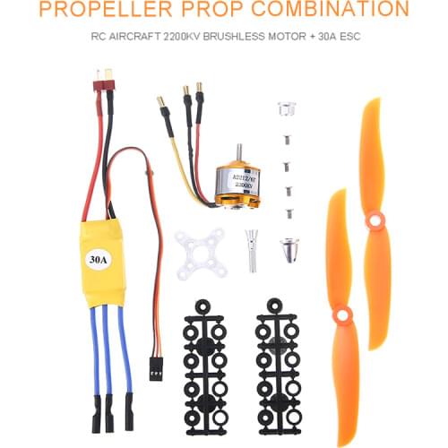 A2212 2200KV Brushless Motor+30A ESC+Propeller Props Combo For RC Fixed Wing Plane Helicopter RC Plane Accessories