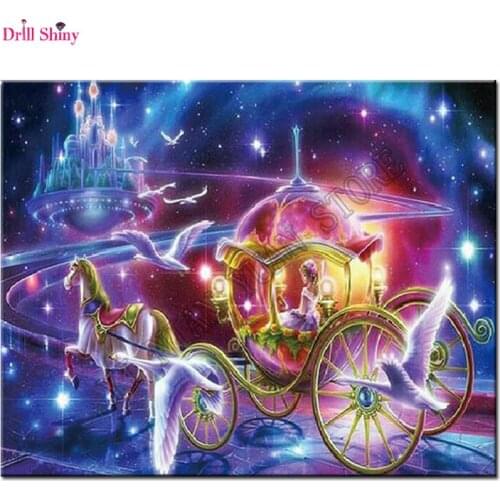 5D DIY Diamond Embroidery Fairy tale princess carriage diamond mosaic pattern diamond painting Cross-Stitch kits Room Decoration