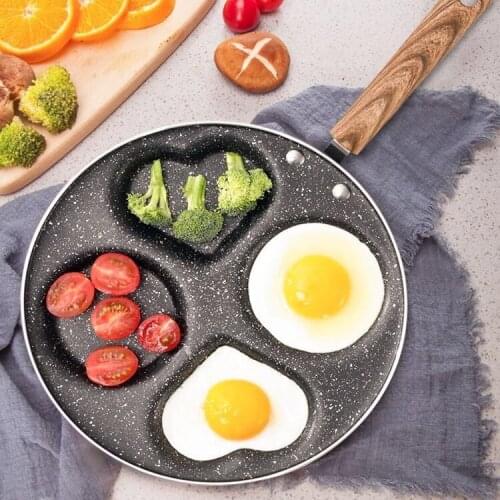 3/4-hole Aluminum Pan For Eggs Ham Pan Cake Maker Frying Pans Creative Non-stick No Oil-smoke Breakfast Grill Pan Cooking Pot