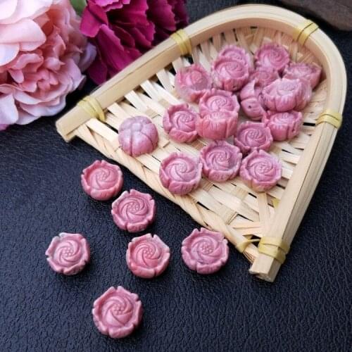 Loose beads pink Rhodochrosite carved 16-17mm pendant for DIY jewelry making FPPJ wholesale beads nature