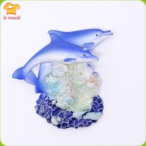 Dolphin Silicone Mould 2d Silicone Soap Gypsum Polymer Clay Mold Sea Landscape