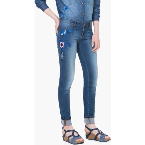 Spaniard D embroidery stretch fit jeans