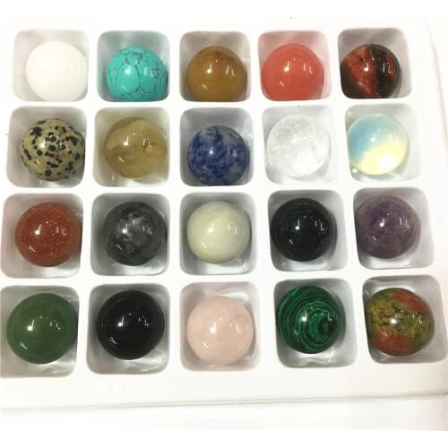 No Hole!New 2018 Natural & Synthetic Stone Round Ball Bead 20mm Stone Beads For Jewelry Making 20pcs/lot Free Shipping Wholesale