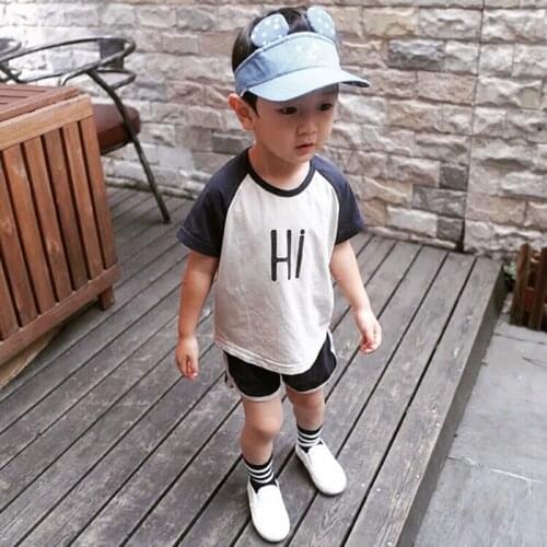 Summer Baby Boys Clothes Sets Toddler Kids T-shirt+Shorts 2pcs Girls Casual Sport Suit For 1 2 3 4Y Outfit Children Clothes Suit
