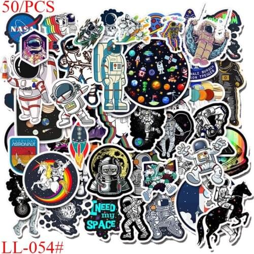 LL-054# 50/pcs Dream space Astronaut PVC Graffiti sticker Classic Creative Design collection Gift High quality Printing
