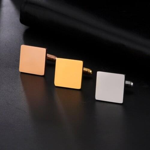 My Shape Gold Silver Color Stainless Steel Cufflinks for Men Round Square Heart Cuff Links French Shirt Bouton Manchette Wedding