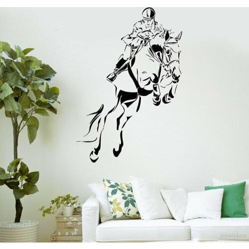 Jockey Horse Wall Decal Equestrian Sports Vinyl Wall Stickers Bedroom Living Room Home Decoration Accessories Art Mural 1325