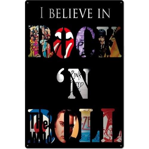 Original Vintage Design Rock And Roll Tin Metal Signs Wall Art | Thick Tinplate Print Poster Wall Decoration (8"x12")