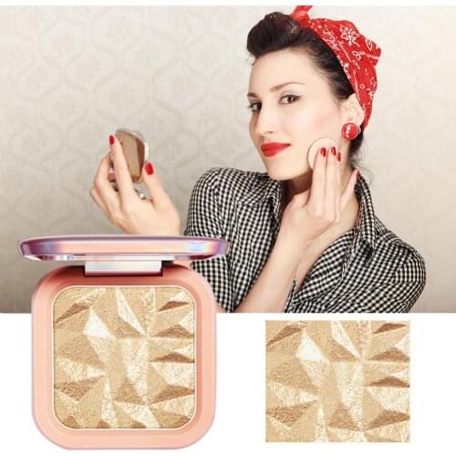Makeup Powder Palette Long Lasting Highlighter Powder with Mirror Lightweight and Portable Easy to Apply