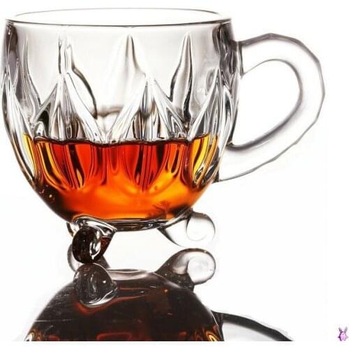 Transparent Glassware Tea Coffee Water Cup Lead-Free for Iced Drinks, Cocktail, Water, Juice, Beer, Wine, Whiskey etc 210ml