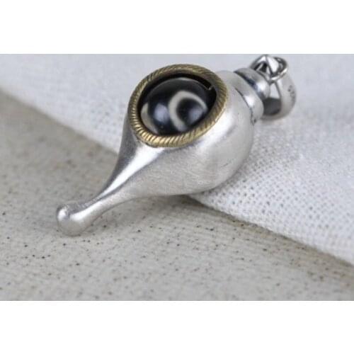 BOCAI Real S925 Pure silver jewelry Thai silver cross vajra evil spirits good luck dzi conch and conch Man and Woman pendant