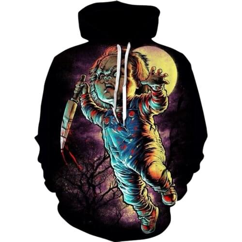 3D Printed Horror Movie Chucky hoodies Cartoon Classic Pullover Streetwear Funny Hoodie Brand men clothing Tracksuits off white