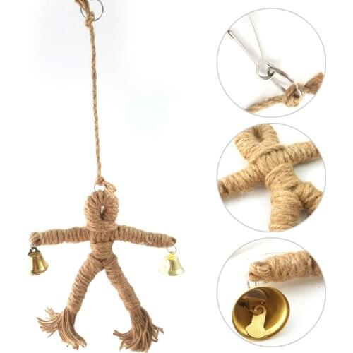 Pet Bird Bites Climb Chew Sling Bird Toy Straw Scarecrow Toy Pet Products Bird Supplies Chew toys 2pcs/lot