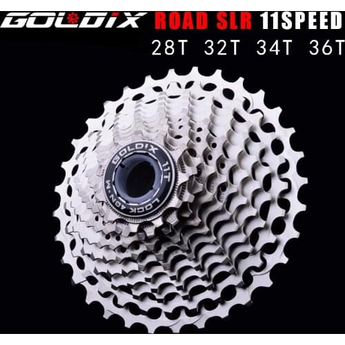 Free Shipping GOLDIX SLR 11s-28T Cassette Racing Speed Gravel Bike -36T -34T Ultralight K7 V-32T CNC Flywheel 11 speed cassette
