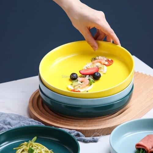 Baking Plate Ceramic Oven Special Baking Bowl Net Red Dish Steak Plate Home Deep Dish Salad Western Plate Creative Tableware