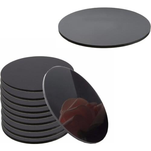 Mirror Black 3mm Acrylic Plastic Circular Plate Laser Cutting Round Mirror