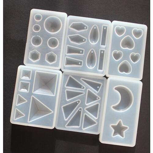 1pcs handmade with hole geometry Liquid silicone mold DIY resin jewelry pendant necklace pendant mold resin molds for jewelry