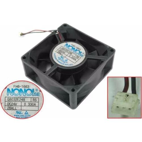 NONOISE G8032E24B DC 24V 0.330A 80x80x32mm 2-wire Server Cooling Fan