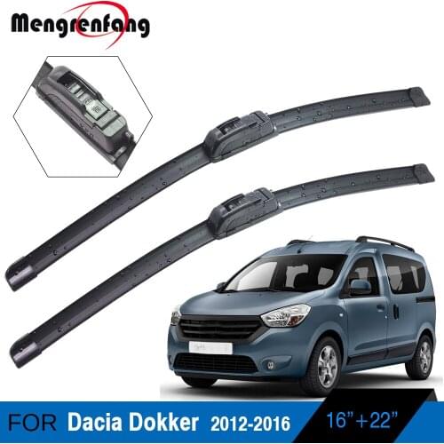 2 Pieces Car Frameless Wiper Blades Front Windscreen Wiper Soft Rubber For Dacia Dokker 2012 2013 2014 2015 2016