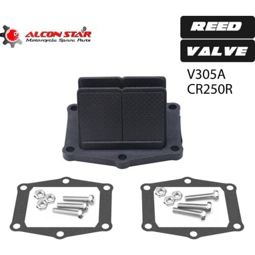 Alconstar-V305A Carbon Fiber Motorcycle Reed Valve System Set For Honda CR250 1986-2001 V305A 79-0825 1008-0057 59-67320 12-6064